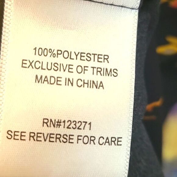 Stella Tweed Black Floral Sleeveless Top, Zipper Front Elastic Waist w/Tie Sz 1X - Picture 8 of 8